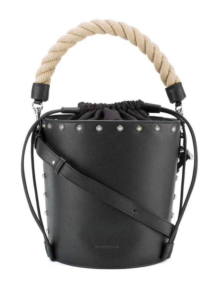 J.w.anderson Studded Bucket Bag, Women's, Black, Leather