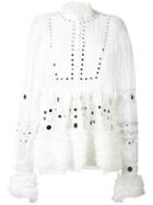 Amen - Embroidered Blouse - Women - Silk/polyamide/viscose/glass - 40, White, Silk/polyamide/viscose/glass