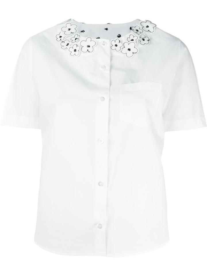Jimi Roos Flower Appliqué Collar Shirt