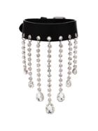 Alessandra Rich Drop Embellished Choker - Black