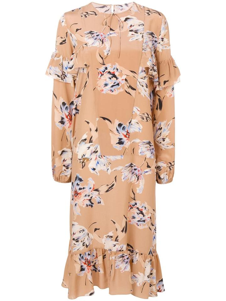 Rochas Midi Flared Dress - Brown