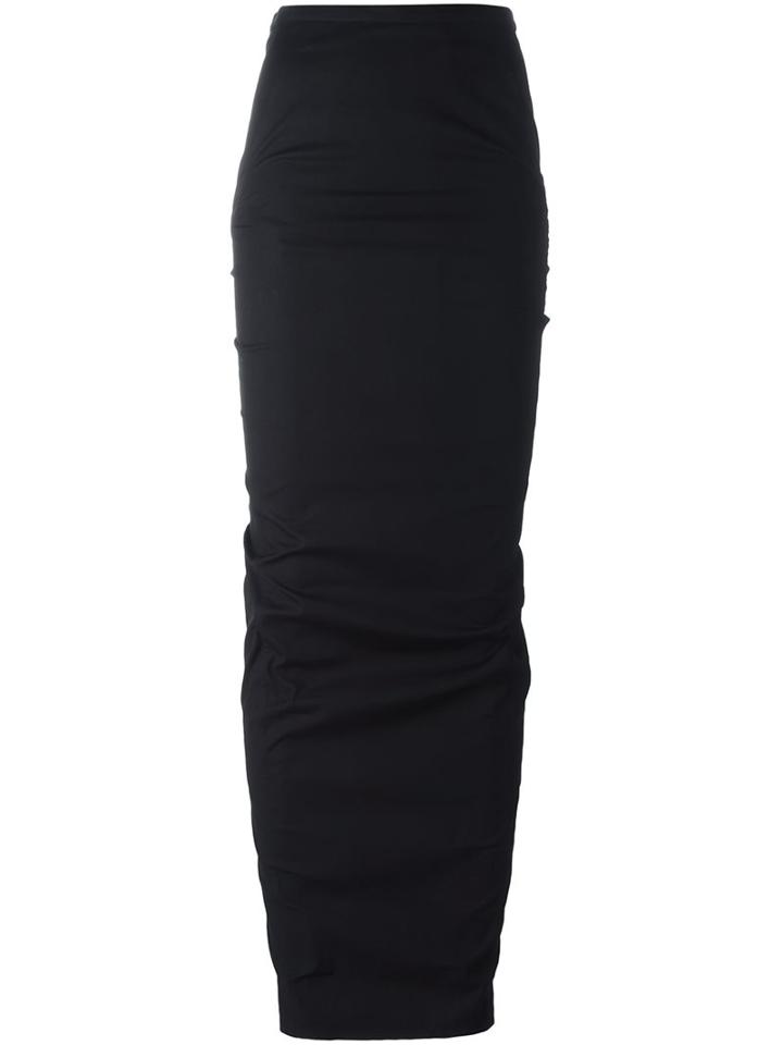 Rick Owens 'pillar' Maxi Skirt, Women's, Size: 42, Black, Cotton/spandex/elastane
