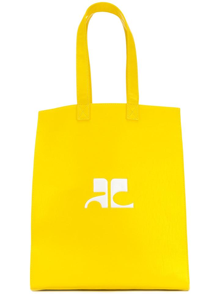 Courrèges Logo Tote Bag - Yellow & Orange