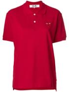 Comme Des Garçons Play Heart Patched Polo Shirt - Red