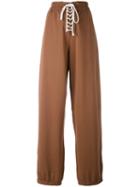 Puma - Front Lace Sweatpants - Women - Cotton/polyester/spandex/elastane - Xs, Brown, Cotton/polyester/spandex/elastane