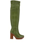 Jacquemus Over The Knee Boots - Green