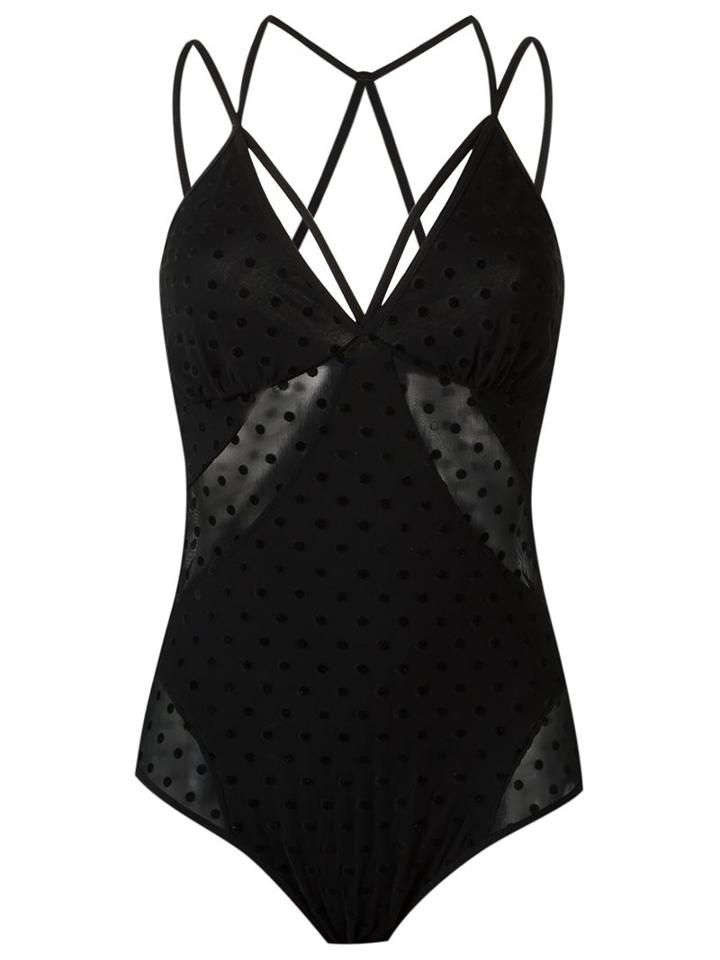 Andrea Bogosian Strappy Bodysuit, Women's, Size: G, Black, Polyamide