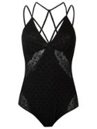 Andrea Bogosian Strappy Bodysuit, Women's, Size: G, Black, Polyamide