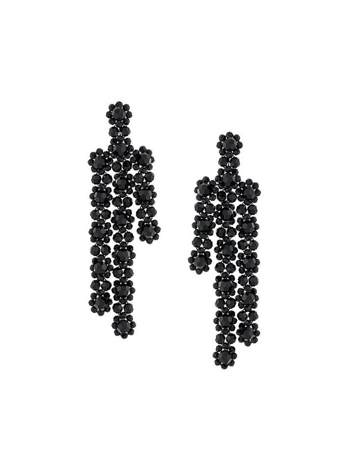 Simone Rocha Floral Drop Earrings, Women's, Black
