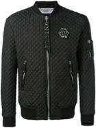 Philipp Plein - Quilted Bomber Jacket - Men - Cotton/nylon/polyamide/spandex/elastane - Xl, Black, Cotton/nylon/polyamide/spandex/elastane