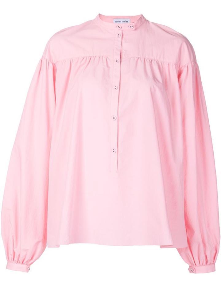 Tomas Maier Collarless Smock Shirt