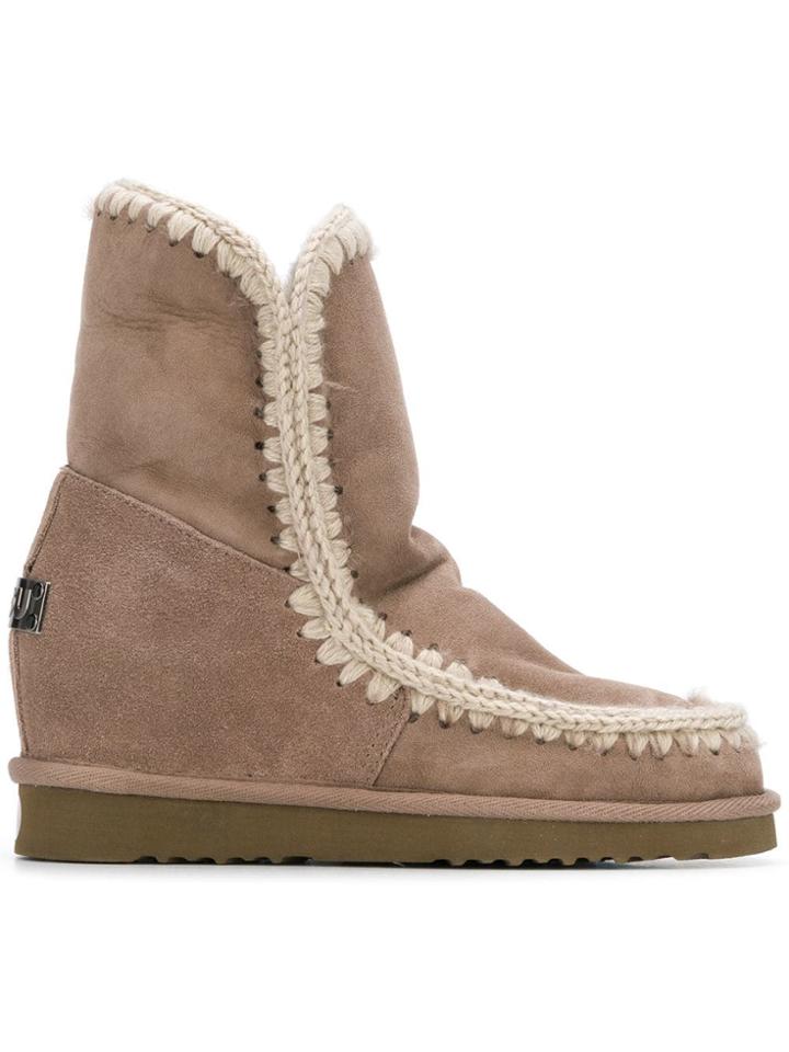 Mou Eskimo Wedge Boots - Grey