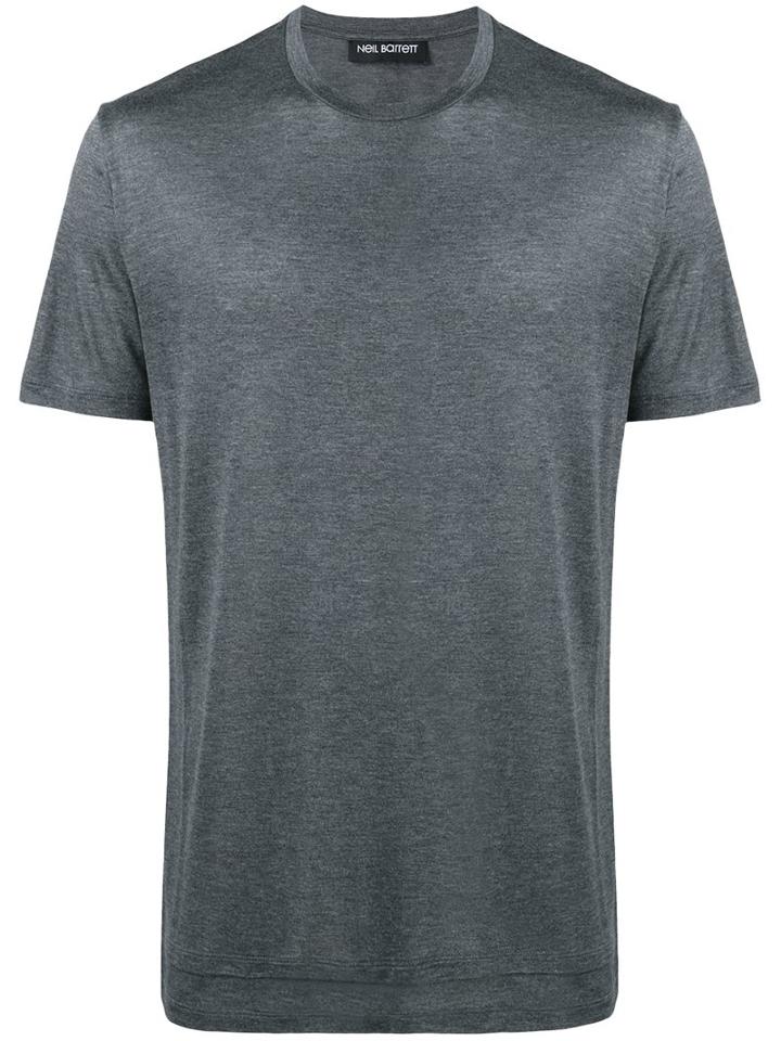 Neil Barrett Classic T-shirt, Men's, Size: Large, Grey, Viscose