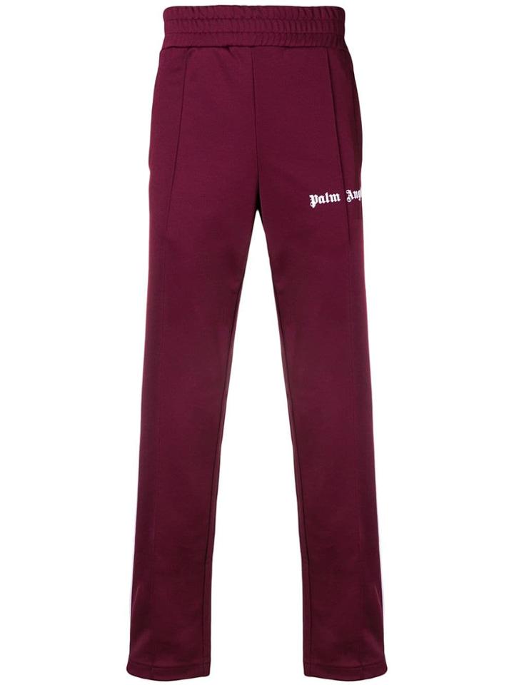 Palm Angels Logo Printed Track Pants - Red