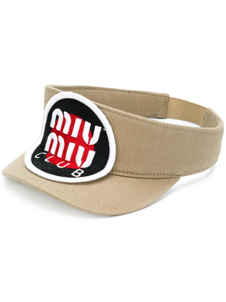 Miu Miu Cruise Logo Visor - Nude & Neutrals