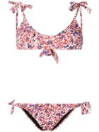 Emmanuela Swimwear Lulu Print Bow Tie Bikini - Brown