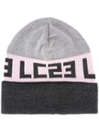 Lc23 Logo Intarsia Beanie Hat, Grey, Merino