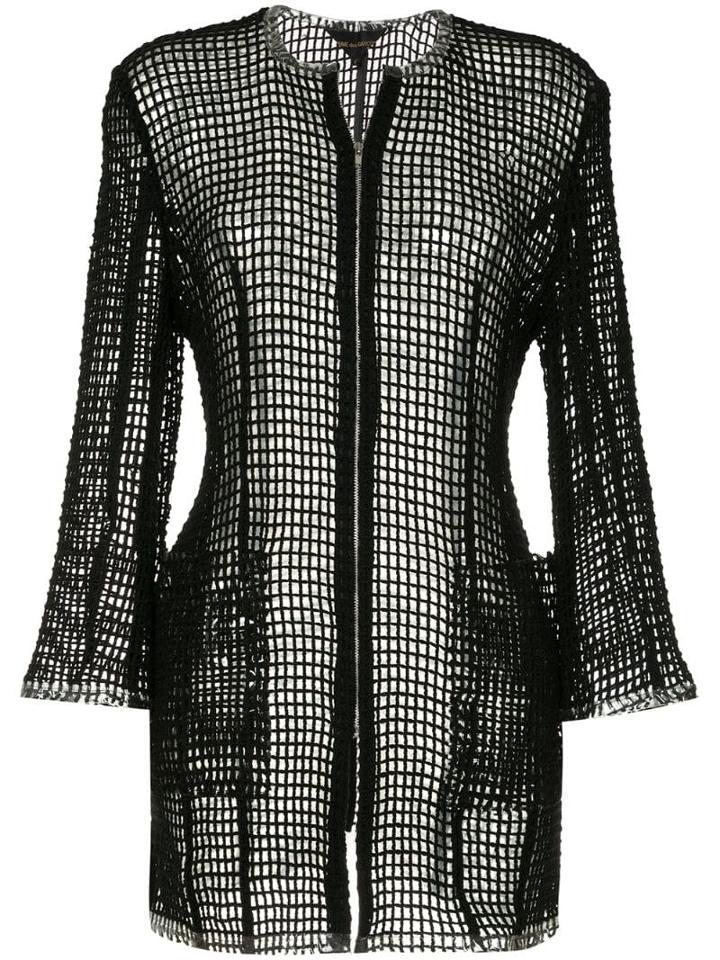 Comme Des Garçons Pre-owned Open Knit Zipped Jacket - Black