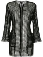 Comme Des Garçons Pre-owned Open Knit Zipped Jacket - Black