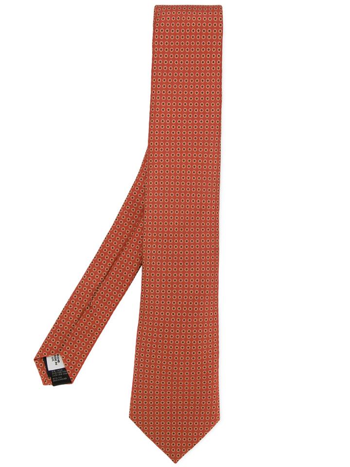 Gieves & Hawkes Spotted Silk Tie - Yellow & Orange