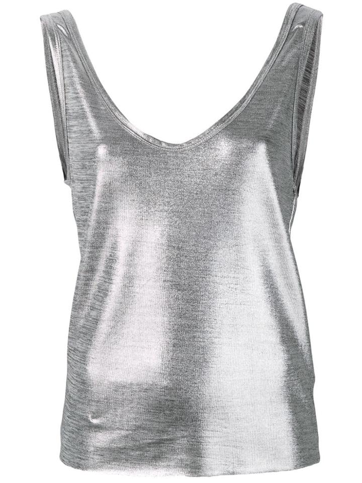 Rta Metallic Effect Tank Top - Grey