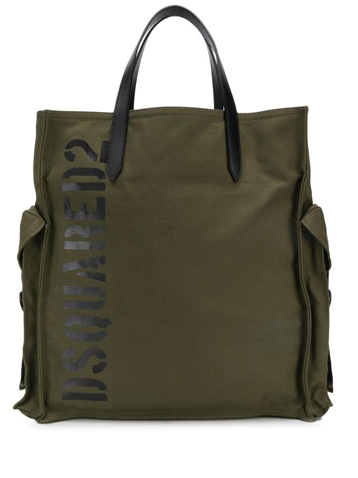 Dsquared2 Military-inspired Logo Print Tote Bag - Green