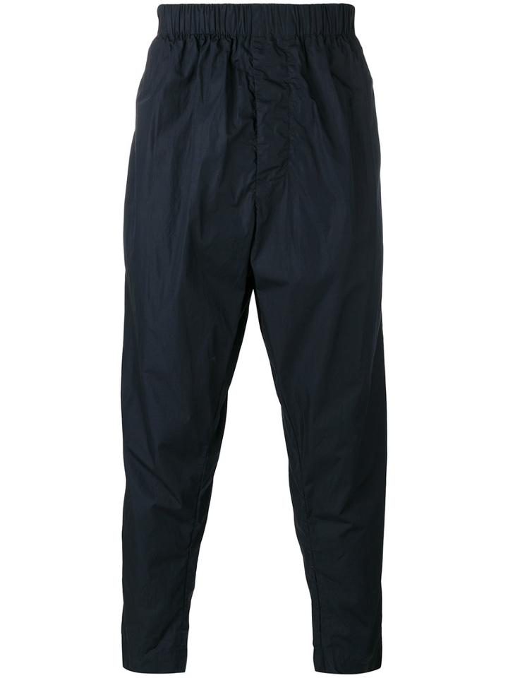 Casey Casey Gathered Waist Tapered Trousers, Men's, Size: Large, Blue, Cotton