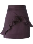 Msgm Ruffled Mini Skirt, Women's, Size: 42, Pink/purple, Cotton/polyester/viscose