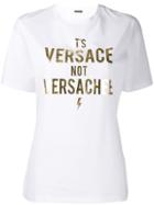 Versace Slogan Print T-shirt - White
