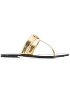 Roberto Cavalli Flat Sandals - Gold