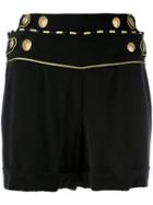 Pierre Balmain - Buttoned Waist Shorts - Women - Silk - 38, Black, Silk