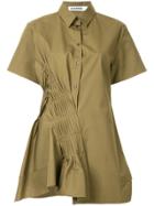 Jil Sander Gathered Pleat Detail Shirt - Brown
