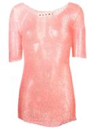 Marni Sheer Knitted Sweater - Pink