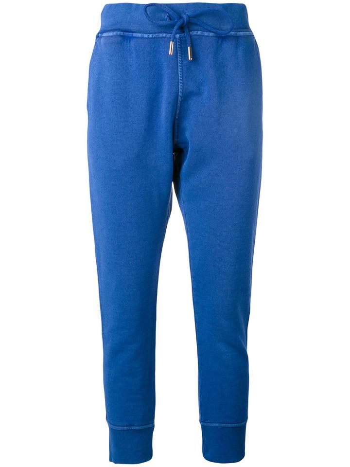 Slim Logo Track Trousers - Women - Cotton - S, Blue, Cotton, Dsquared2