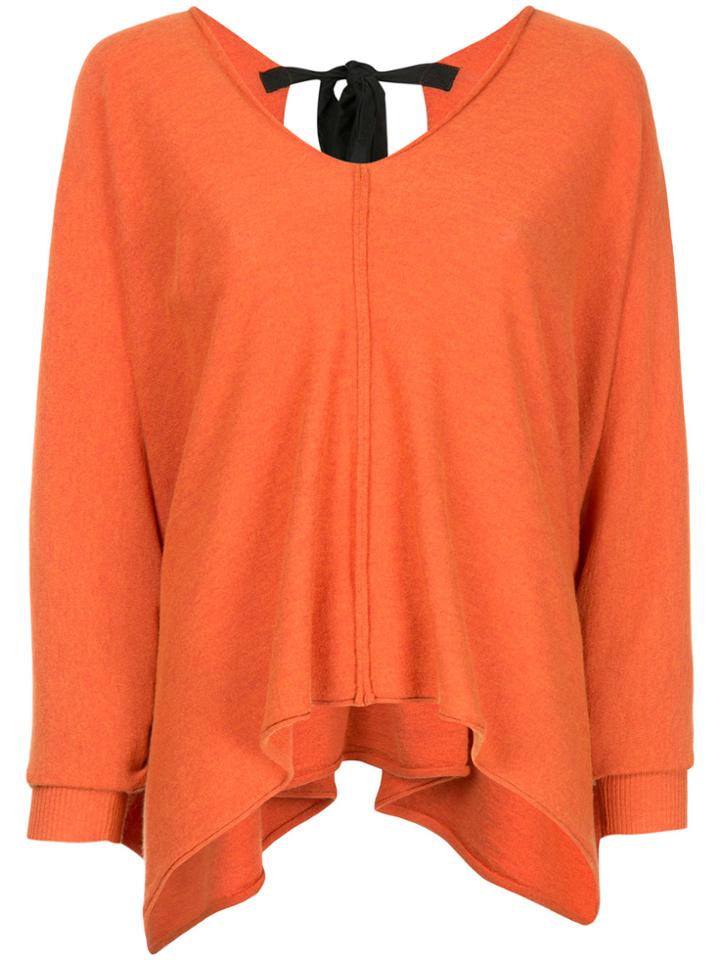 Taylor Asymmetric V-neck Jumper - Yellow & Orange