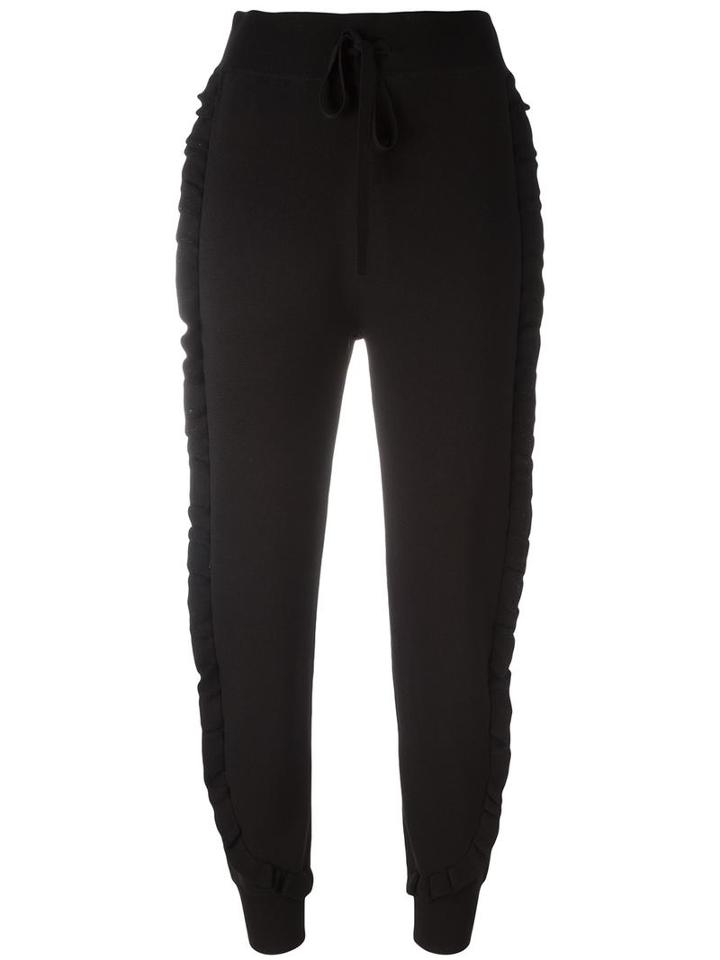 Sonia By Sonia Rykiel Ruffled Detailing Sweatpants, Women's, Size: Xs, Black, Viscose/polyamide