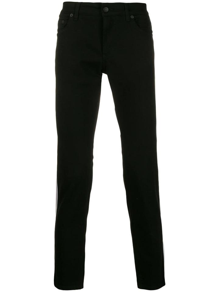 Dolce & Gabbana Logo Embroidered Trousers - Black