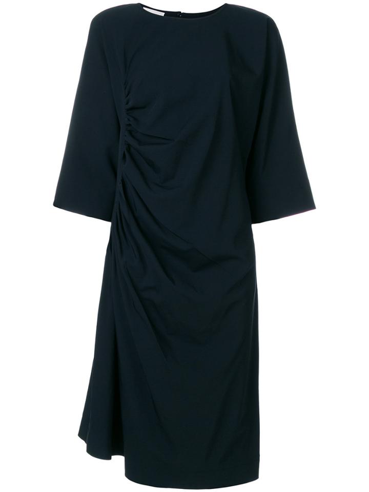Lemaire Ruchd Kimono Sleeve Midi Dress - Black