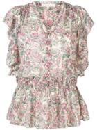 Vanessa Bruno Ruffle Trim Peplum Blouse - Green