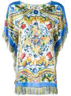 Dolce & Gabbana Majolica Print Top, Women's, Size: 42, Viscose/silk