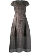 Talbot Runhof Curve Organza Cloqué Dress - Grey