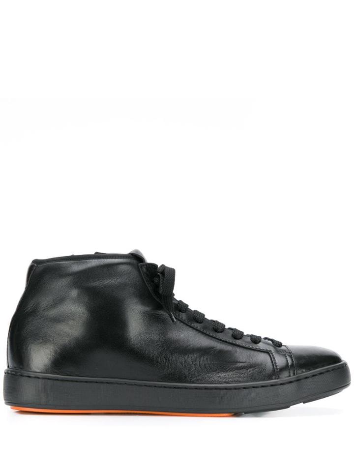 Santoni Ankle Lace-up Sneakers - Black