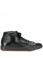 Santoni Ankle Lace-up Sneakers - Black