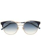 Jimmy Choo Eyewear Round Cat Eye Sunglasses - Metallic