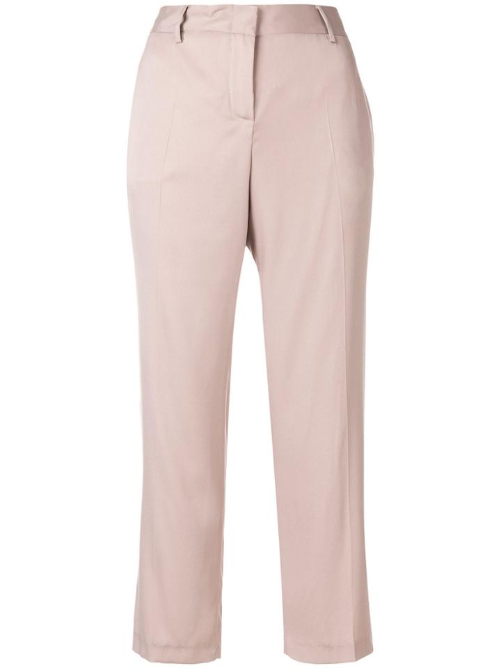 Tonello Cropped Suit Trousers - Pink & Purple