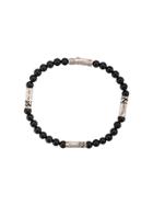John Hardy Silver Classic Chain Onyx Round Bead Four-station Bracelet