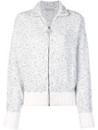Alessandra Rich Zipped Knit Jumper - White
