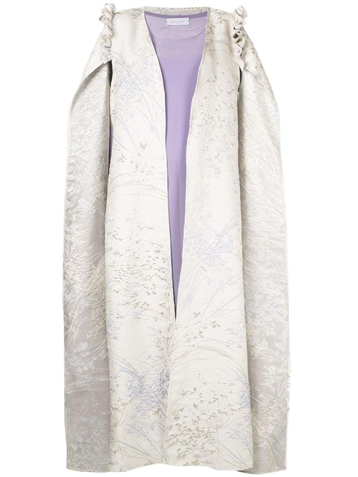 Mounay Wild Forest Cape Dress - White