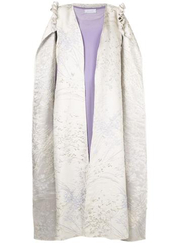 Mounay Wild Forest Cape Dress - White