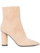 Oscar De La Renta Block Heel Ankle Boots - Nude & Neutrals